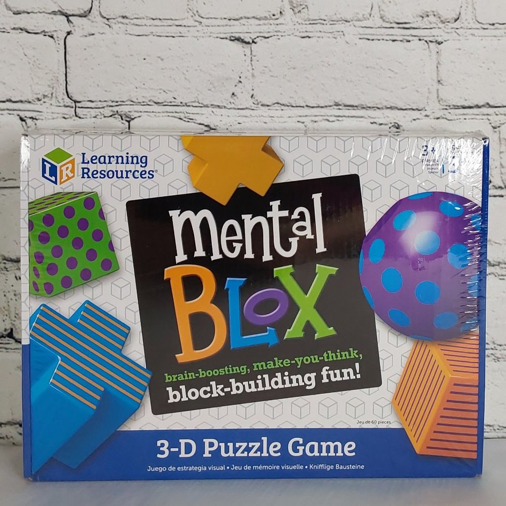 'LEARNING RESOURCES' MENTAL BLOX PUZZLE GAME COMPLETE 3-D TEACHING PLAYSET